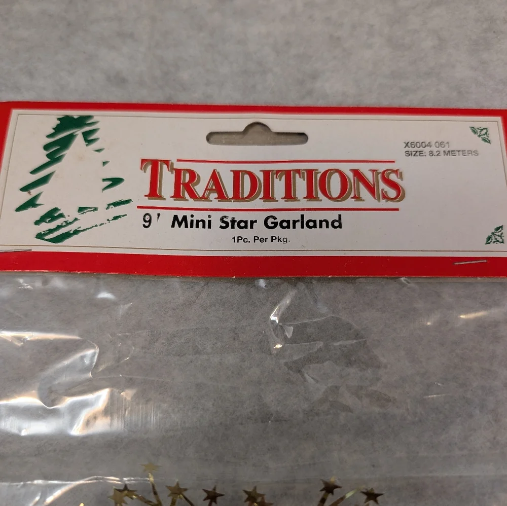 3 packs of New Unopened 9' Traditions Mini Star Garland (X6004 061)